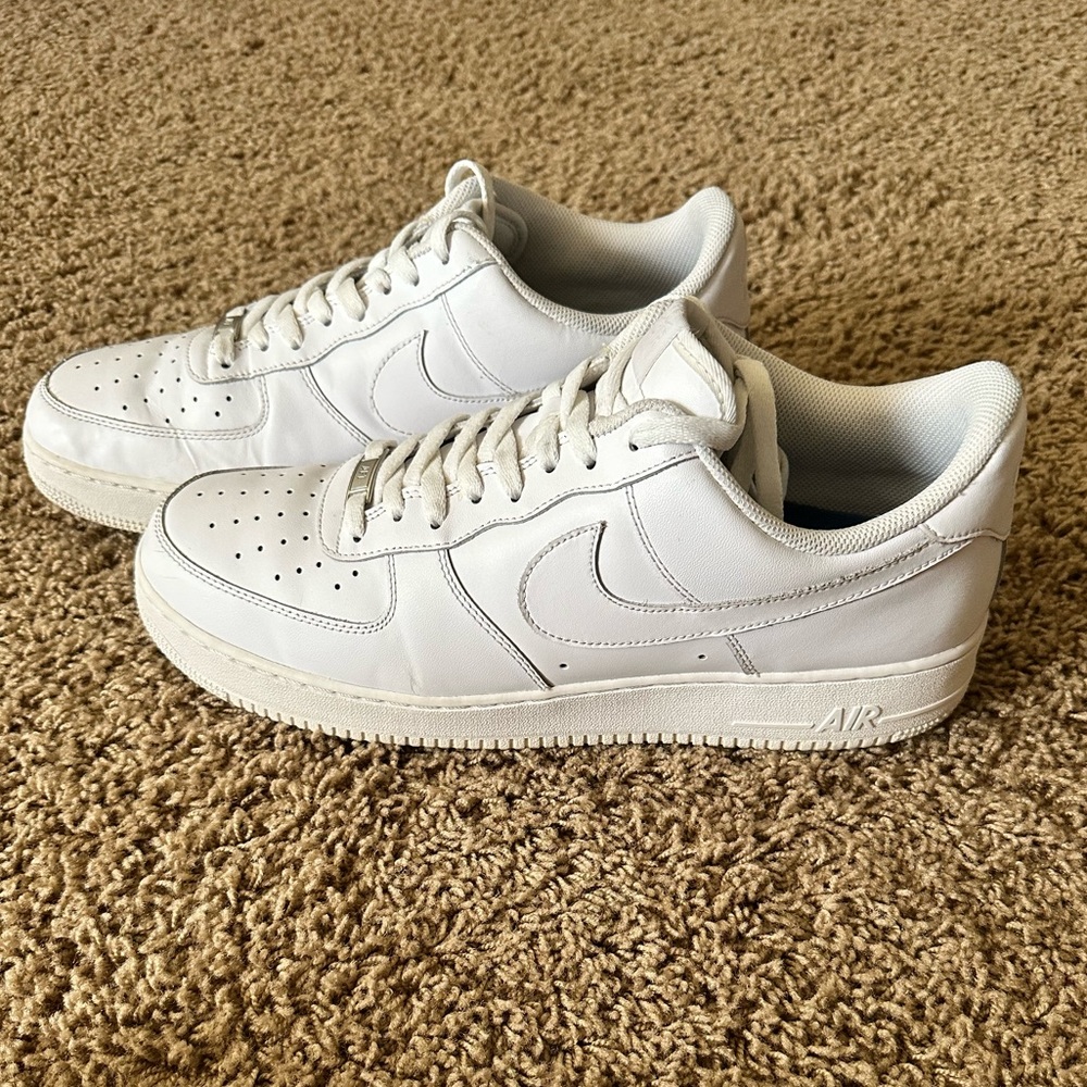 Used Nike Airforce One AF1 white on white on white size 14 mens